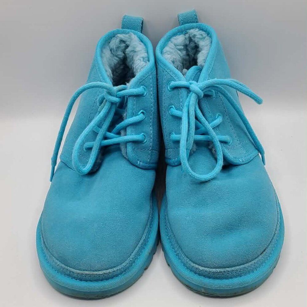 UGG Neumel Blue Suede Shearling Boots size 7